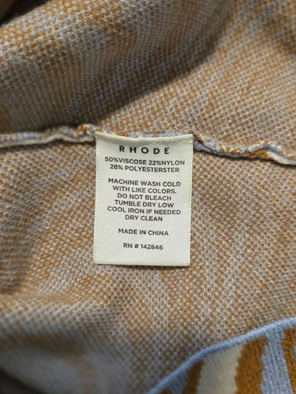 Rhode JUDE Retro Swirl Knit Sleeveless High Neck Crop Top Blouse Sz S - Picture 8 of 9